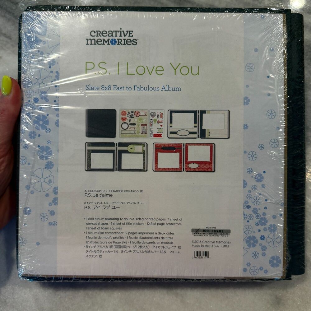 Creative Memories 8x8" Fast to Fabulous Album P.S. I LOVE YOU Black